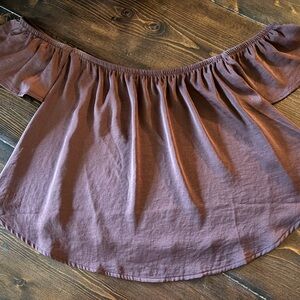American Eagle Outfitters Mauve Off-Shoulder Top